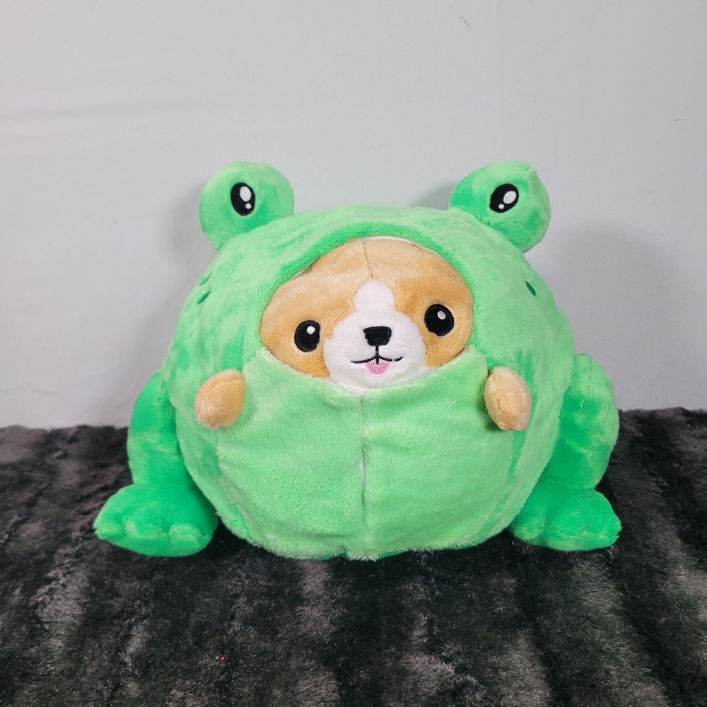 Squishable Corgi in Frog Costume Plush Round Stuffed Animal Green